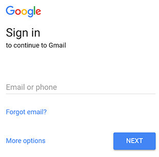 enter google email address